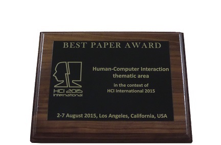 Human-Computer Interaction Best Paper Award. Details in text following the image.
